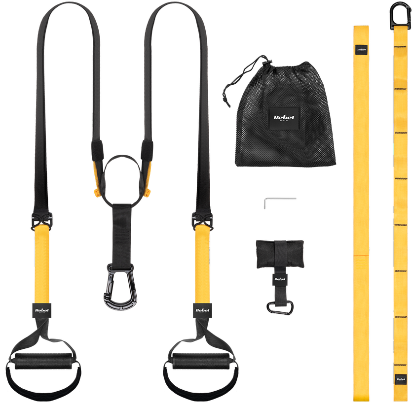 TRX P3-3 treniruočių juostos, pratimų diržai, REBEL ACTIVE