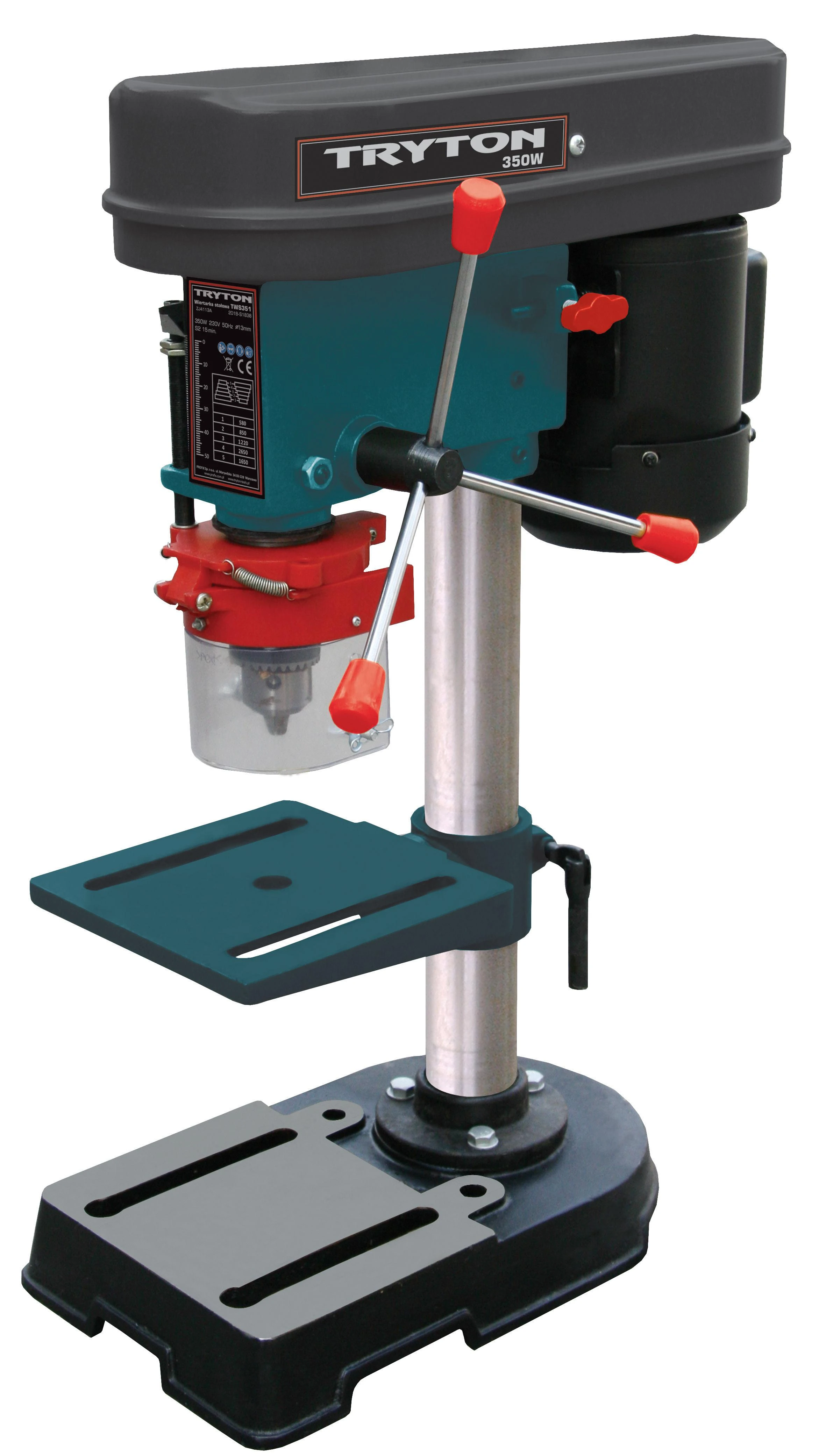 Tryton Gręžtuvas 350 W stacionarus gręžtuvas, 13 mm, 580–2650/min., su spaustuvais