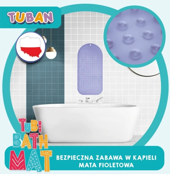 Tuban Anti-slip bath mat Tubi violetinė 70cm ZA5974