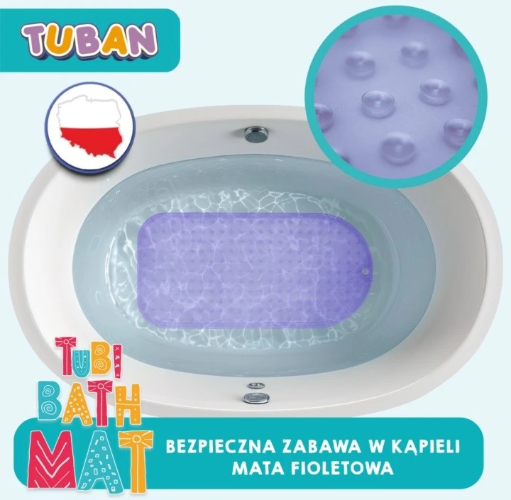 Tuban Anti-slip bath mat Tubi violetinė 70cm ZA5974