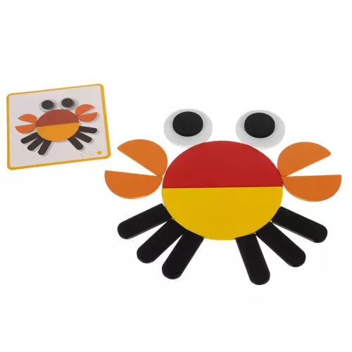 Kruzzel Medinė Montessori dėlionė - spalvotos formos 29 dalys
