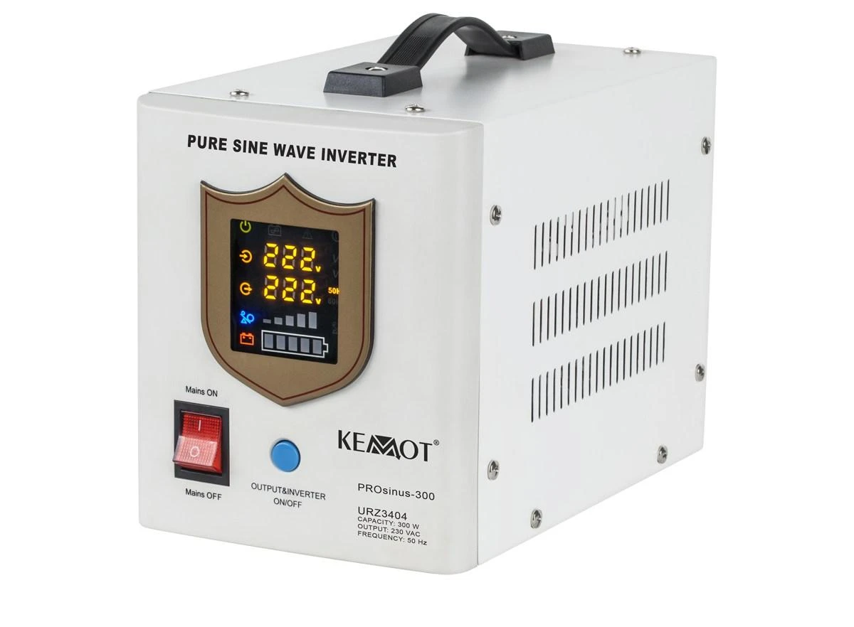 Nepertraukiamo maitinimo šaltinis 300W 12V/230VAC sinusas KEMOT - baltas