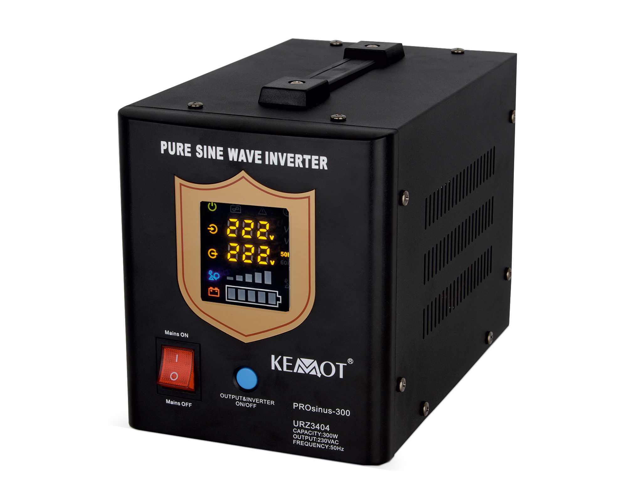 Nepertraukiamo maitinimo šaltinis 300W 12V/230VAC sinusas KEMOT - juodas