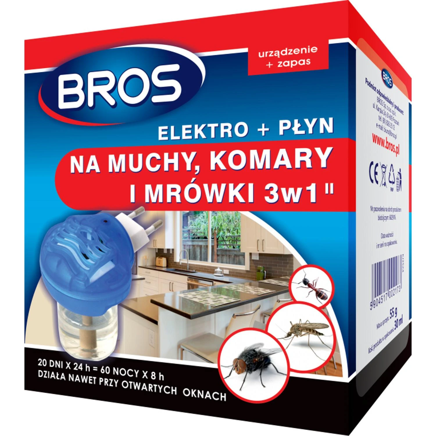 Bros elektrofumigatorius pakuotė su skysčiu