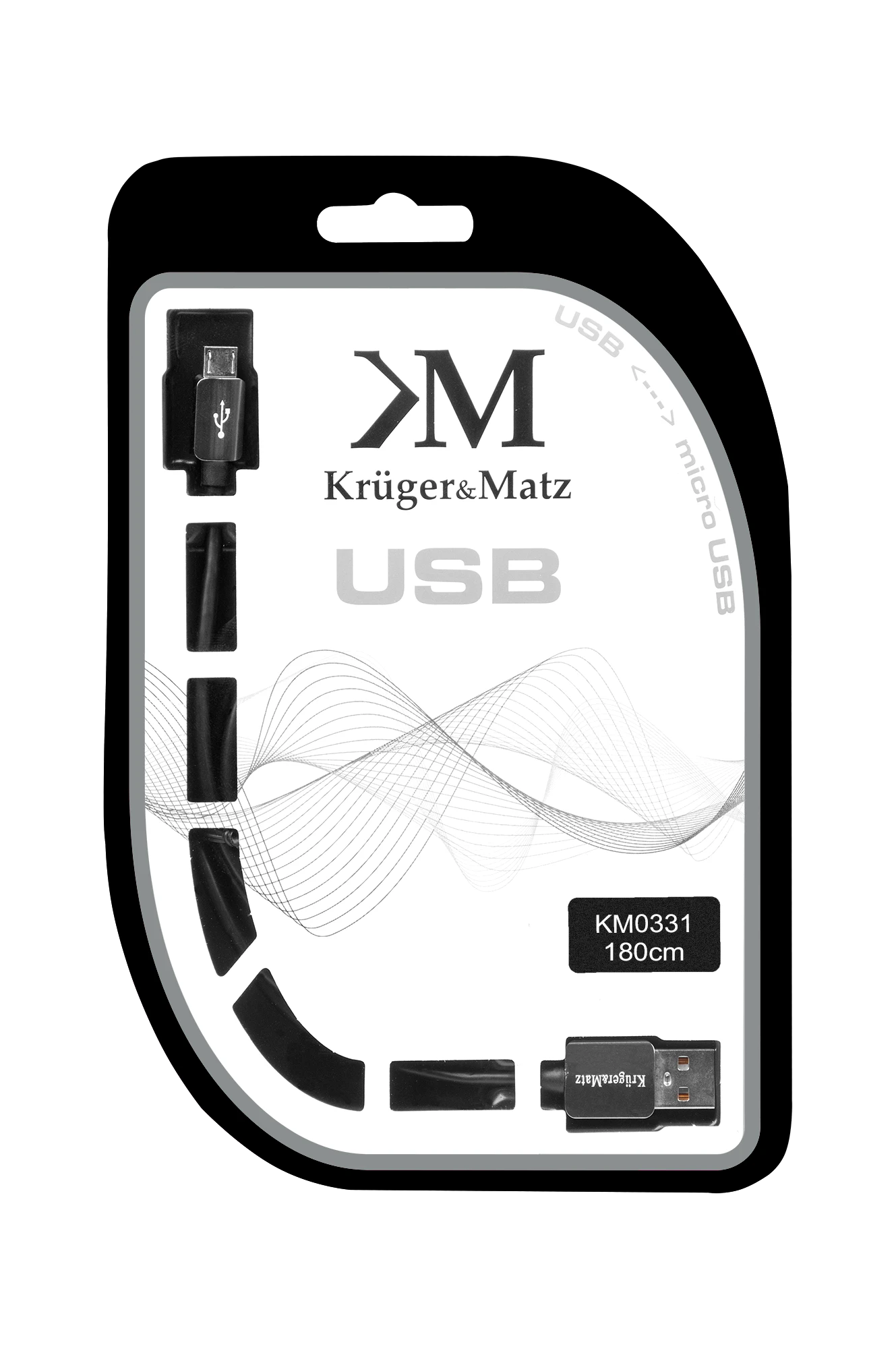 Kruger & Matz USB - micro USB kabelis 1.8m
