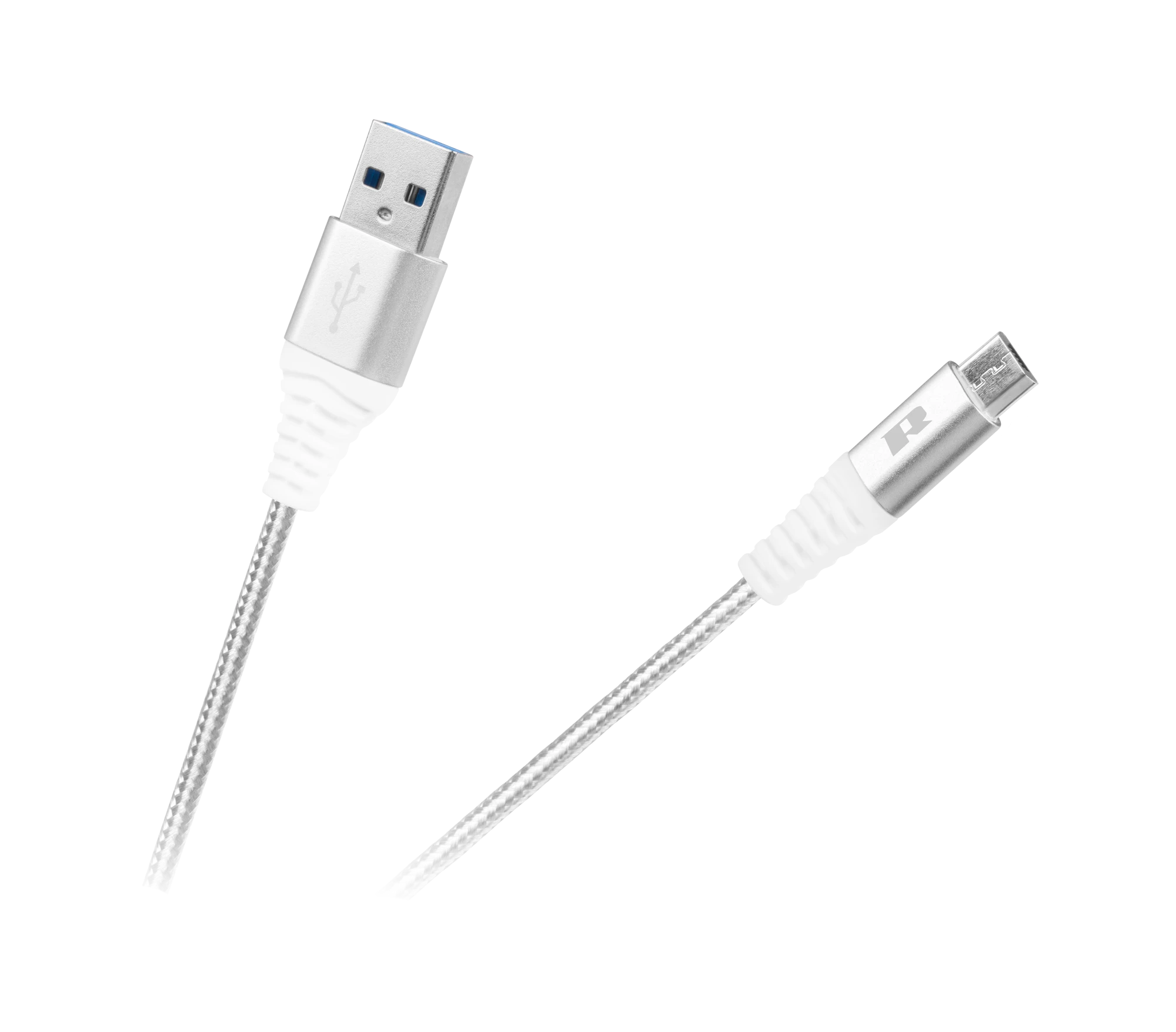 REBEL USB - micro USB kabelis 1m Baltas