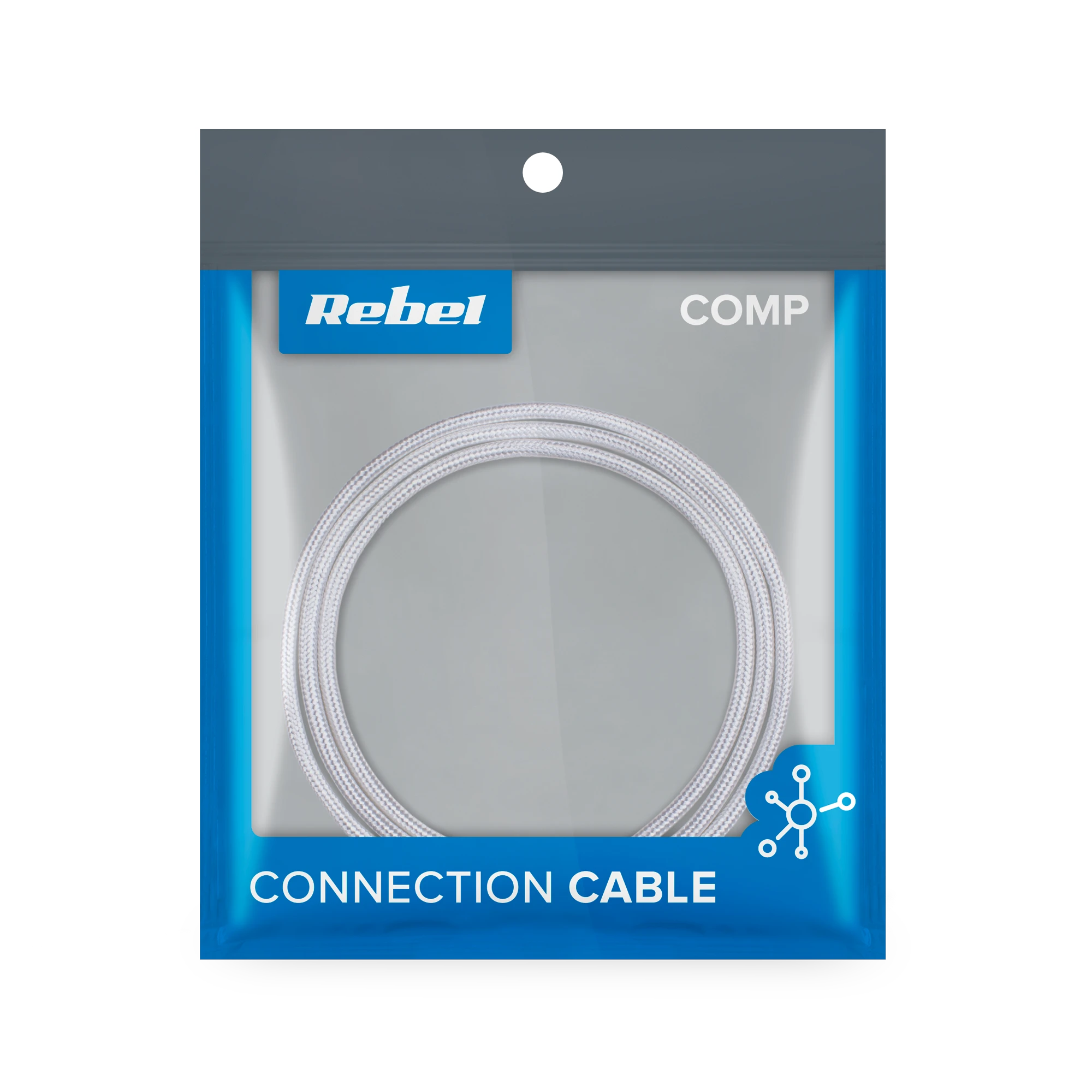 REBEL USB - micro USB kabelis 1m Baltas