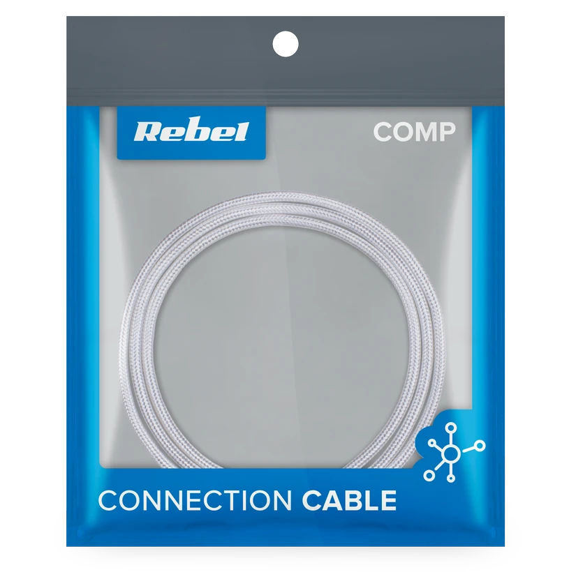 REBEL USB - USB C kabelis 1m Baltas