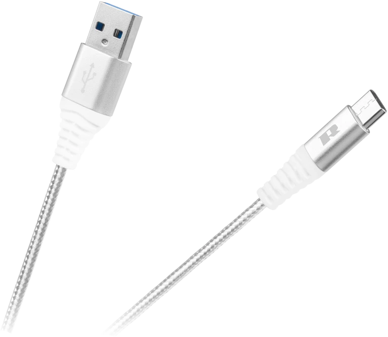 REBEL USB - USB C kabelis 1m Baltas