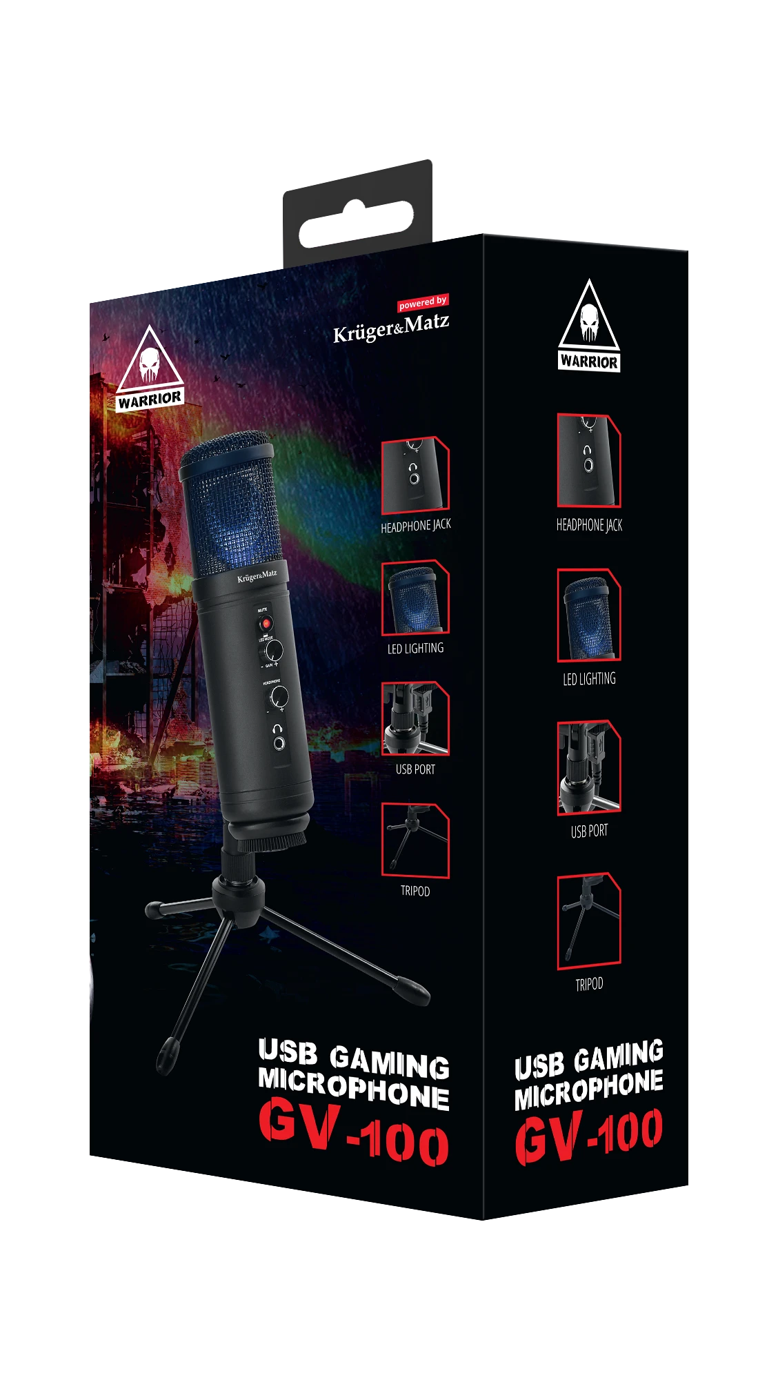 Kruger & Matz Warrior GV-100 USB žaidimų / vlogger mikrofonas