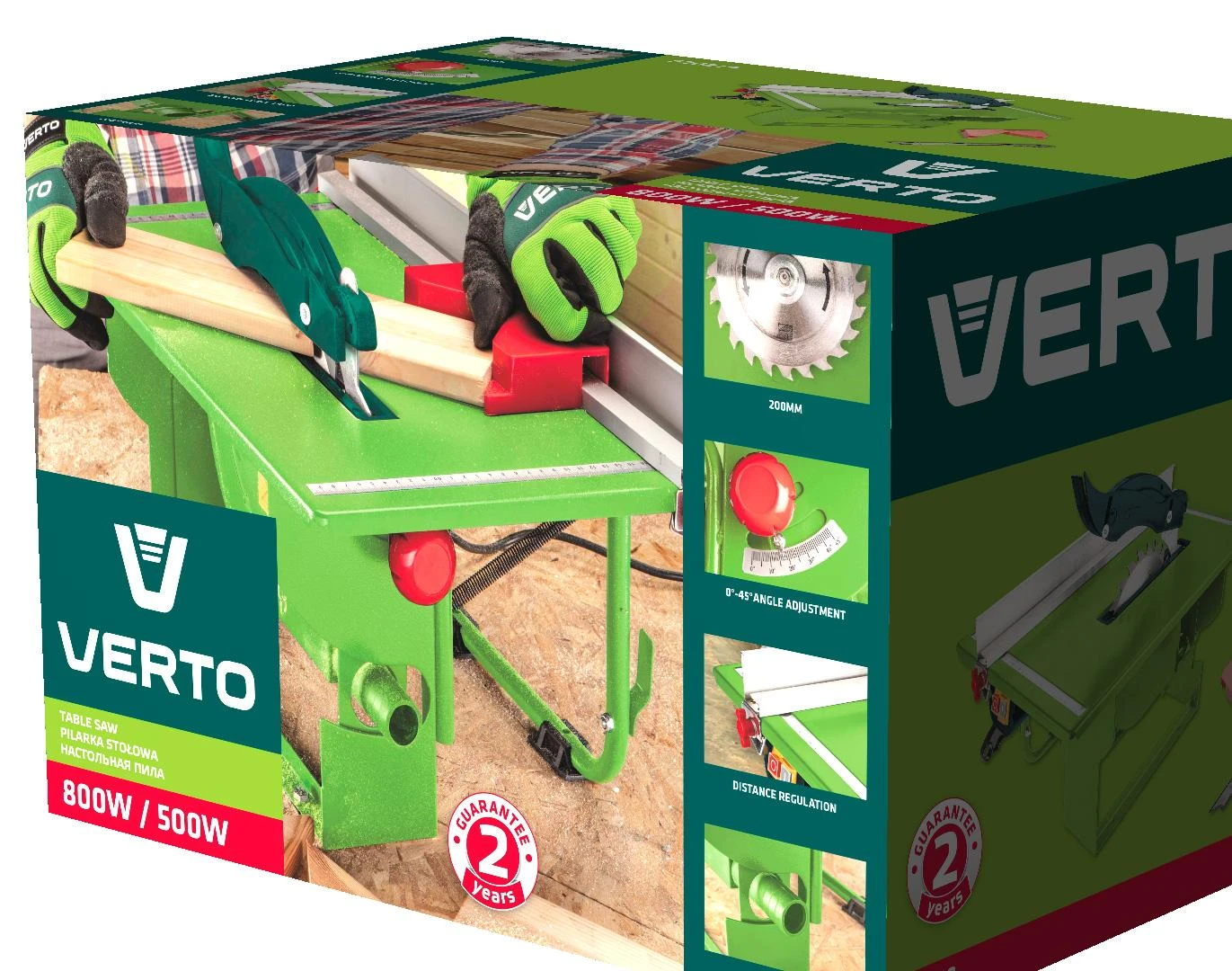 Verto pjūklas 800 W stalo pjūklas, 200 x 16 mm ašmenys