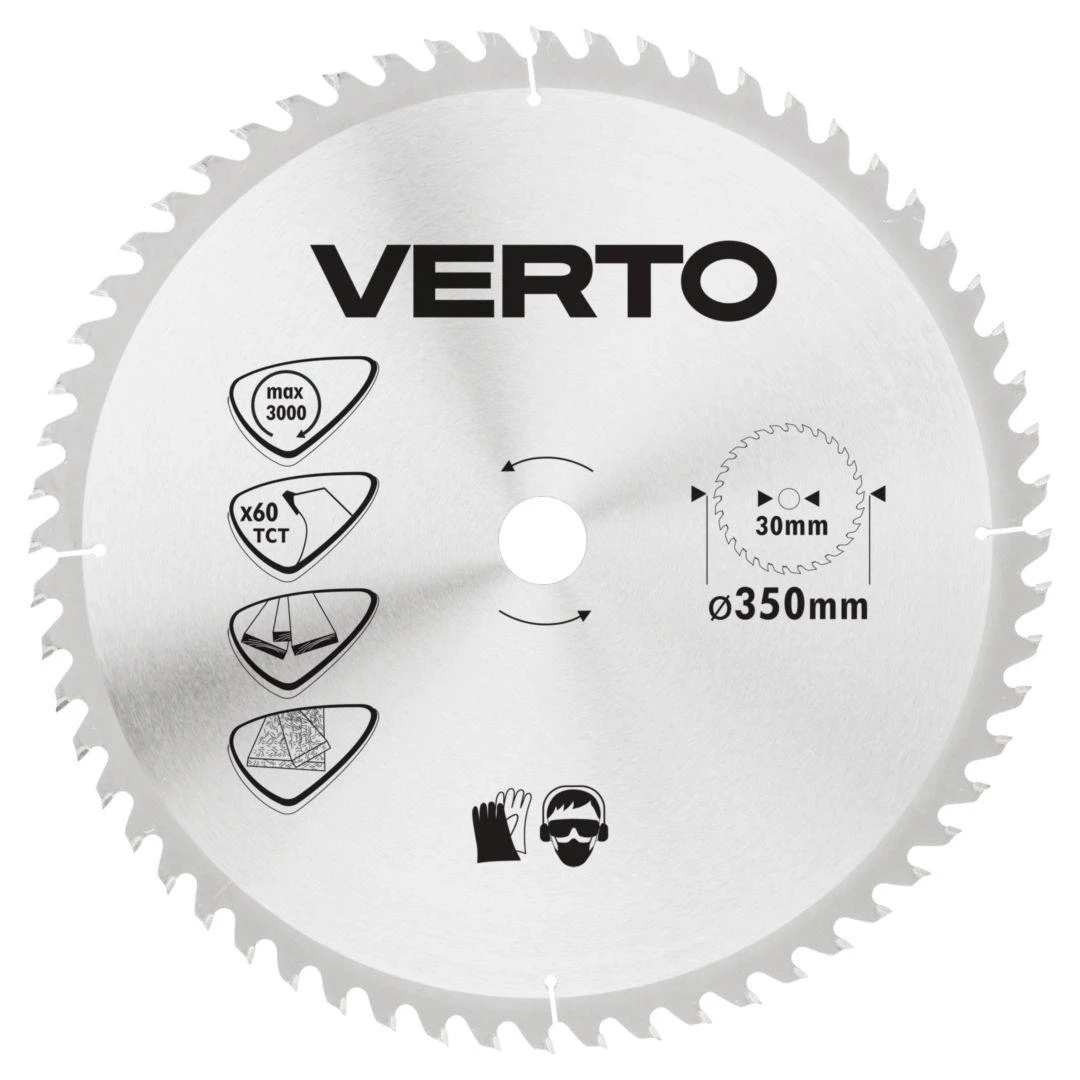 Tarcza Pjovimo diskas Verto, 350x30 mm, 60Z