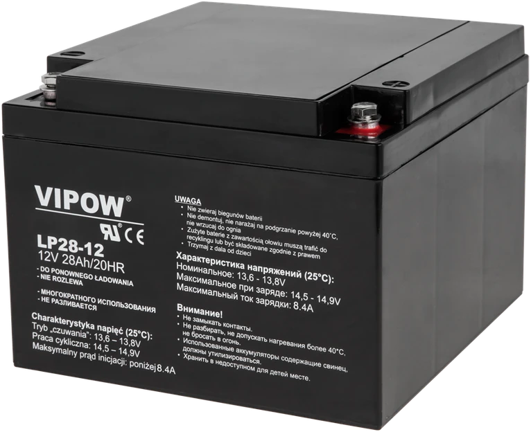 Švino akumuliatorius VIPOW 12V 28Ah
