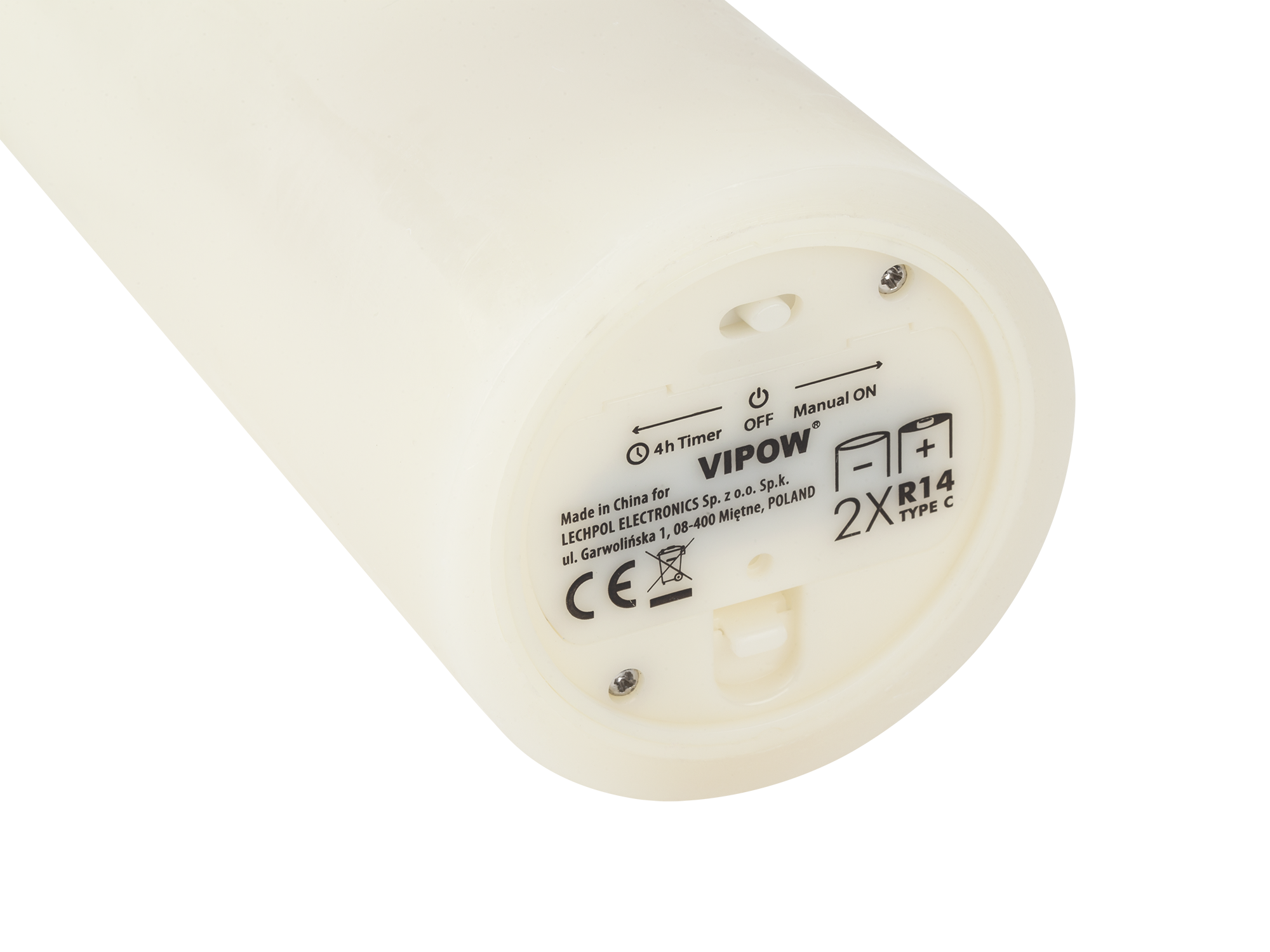Vipow LED vaško žvakė didelė dramblio kaulo spalva