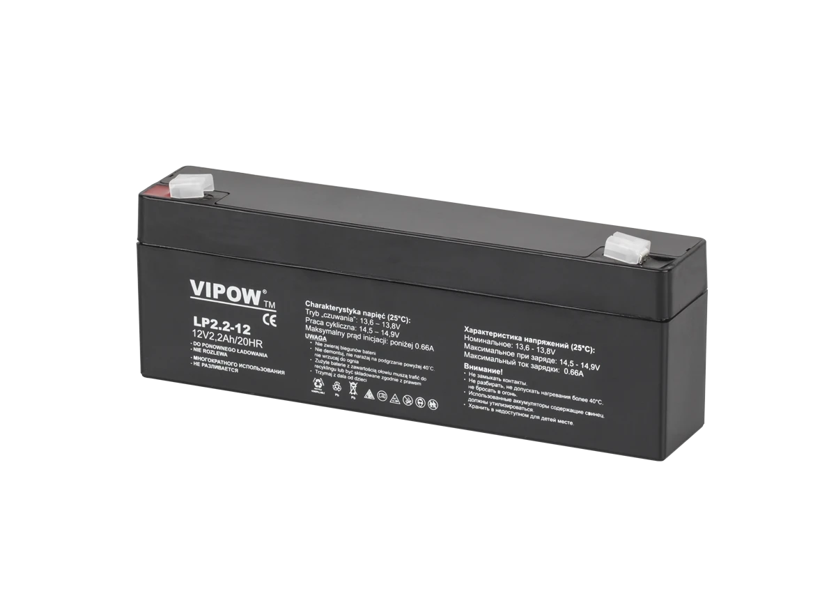 Švino akumuliatorius VIPOW 12V 2.2Ah