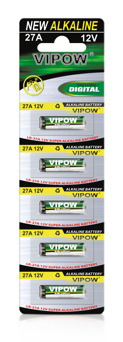 Baterija LR27A Vipow 5vnt