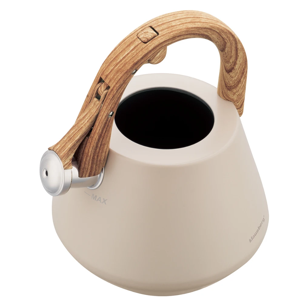 Virdulys plieno su gwizdkiem 2,5 l smėlio spalva, indukcija, klausberg kb-7950