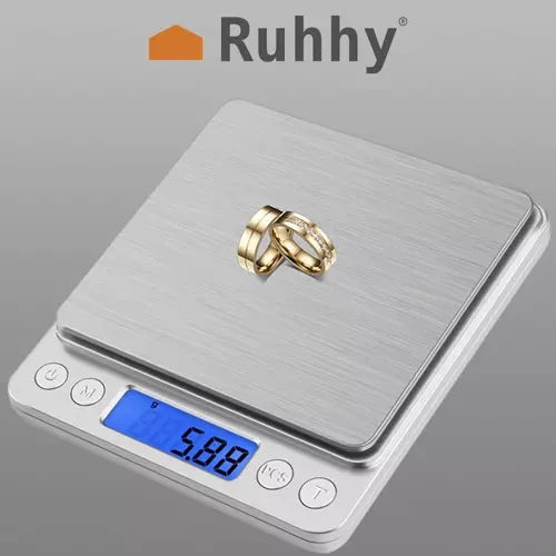 Virtuvinės svarstyklės Juvelyrinės svarstyklės 500x0,01g Ruhhy