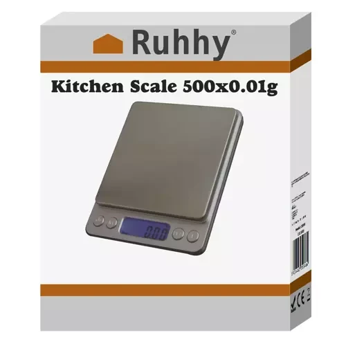 Virtuvinės svarstyklės Juvelyrinės svarstyklės 500x0,01g Ruhhy