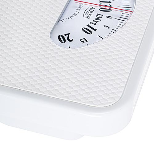 Virtuvinės svarstyklės Adler | Mechaninės vonios svarstyklės | AD 8179w | Didžiausias svoris (keliamoji galia) 136 kg | Tikslumas 1000 g | Baltas