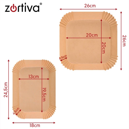 Popierinis įdėklas dvigubai gruzdintuvei 100 vnt. Zortiva