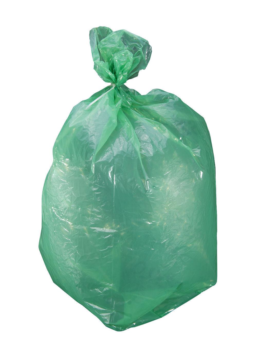 Worki LDPE šiukšlių maišai, 120 l, žali, ritinėlis, 10 vnt., segr., prolinas
