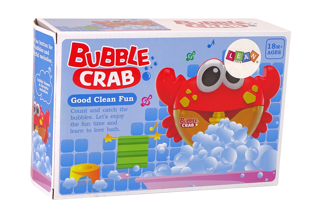 Zabawka Lean toys Vonios žaislas muilo burbulų generatorius Raudonasis krabas