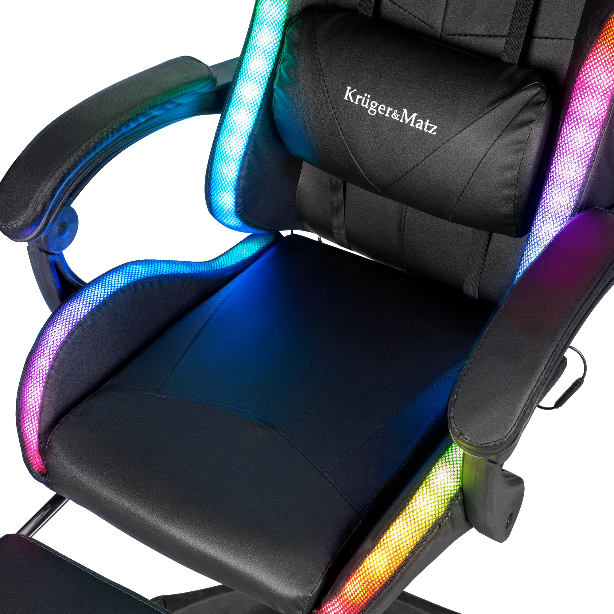Kruger & Matz GX-150 žaidimų kėdė Juodas LED