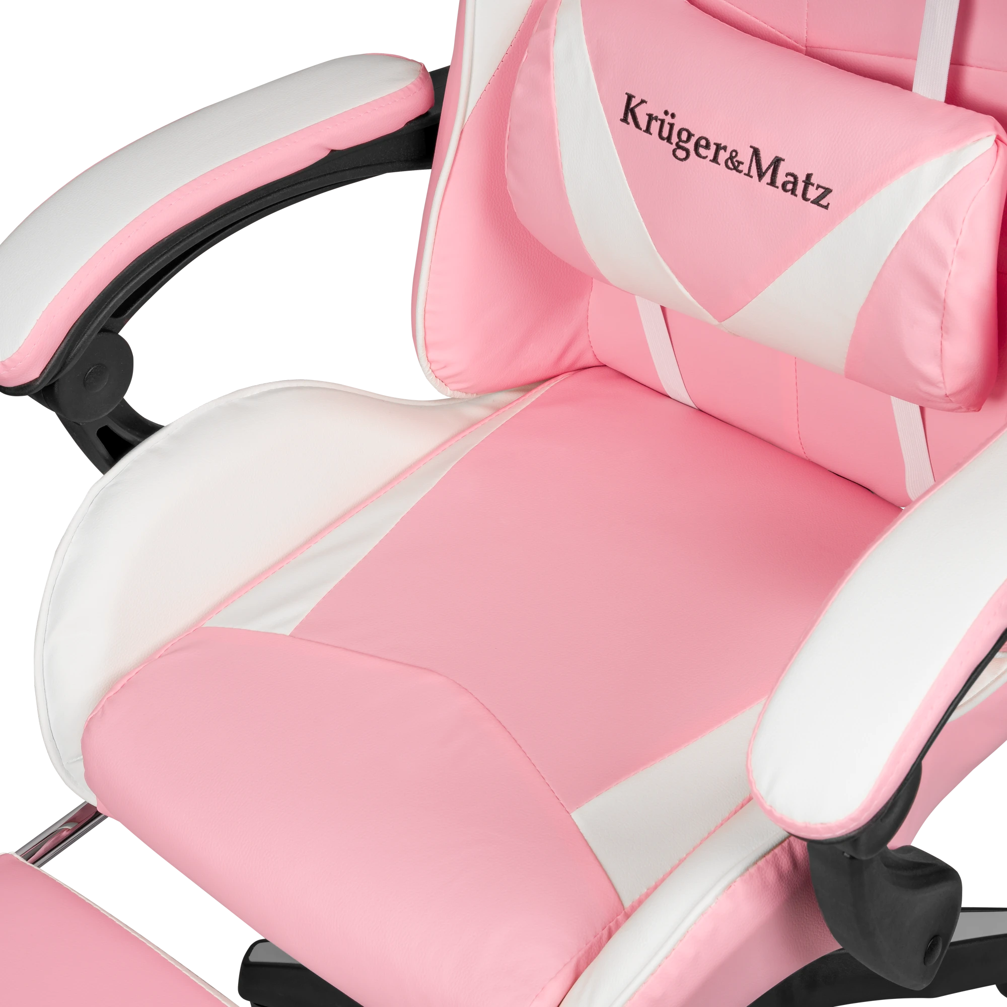 Kruger & Matz GX-150 žaidimų kėdė Balta ir rožinė