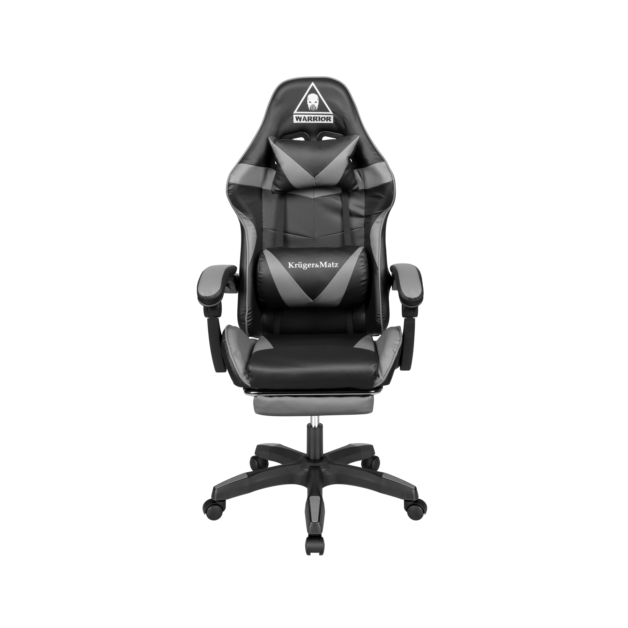Kruger & Matz Žaidimų kėdė Žaidimų kėdė Warrior GX-150 Gaming Chair, Juoda-pilka