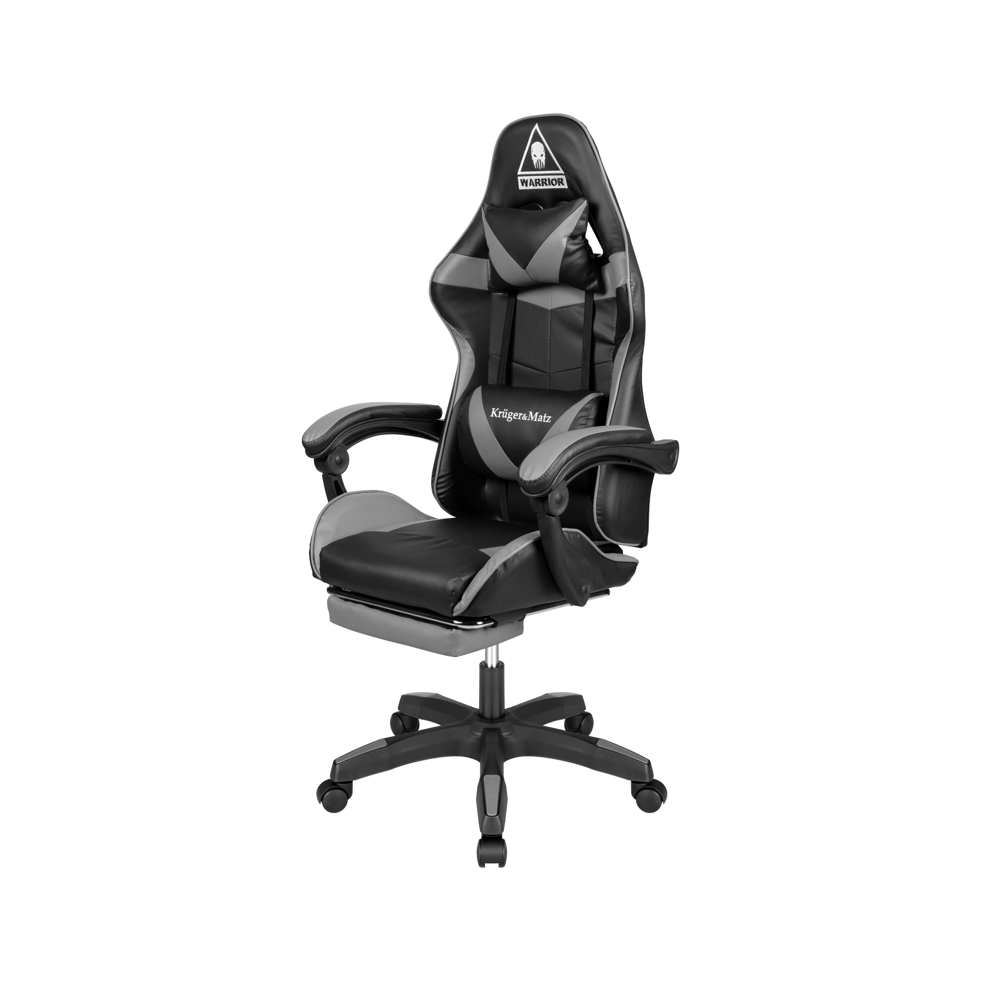 Kruger & Matz Žaidimų kėdė Žaidimų kėdė Warrior GX-150 Gaming Chair, Juoda-pilka