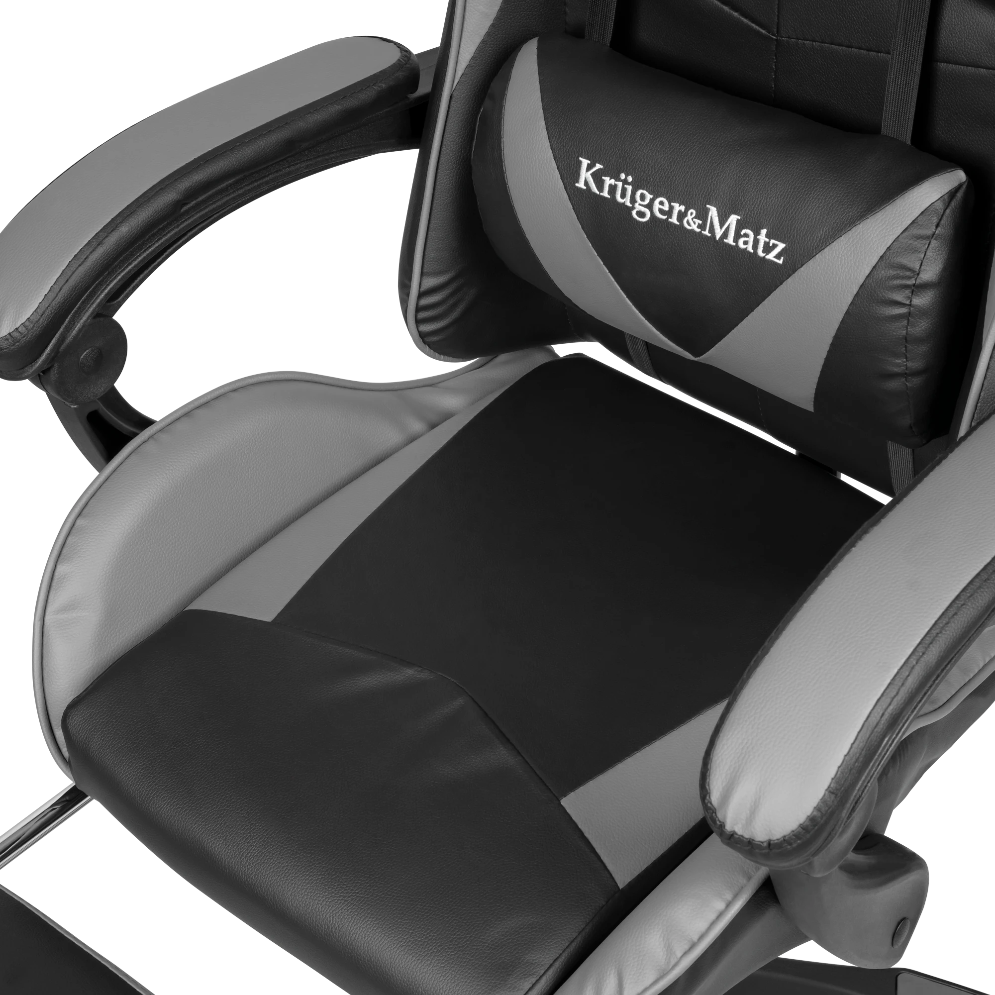 Kruger & Matz Žaidimų kėdė Žaidimų kėdė Warrior GX-150 Gaming Chair, Juoda-pilka