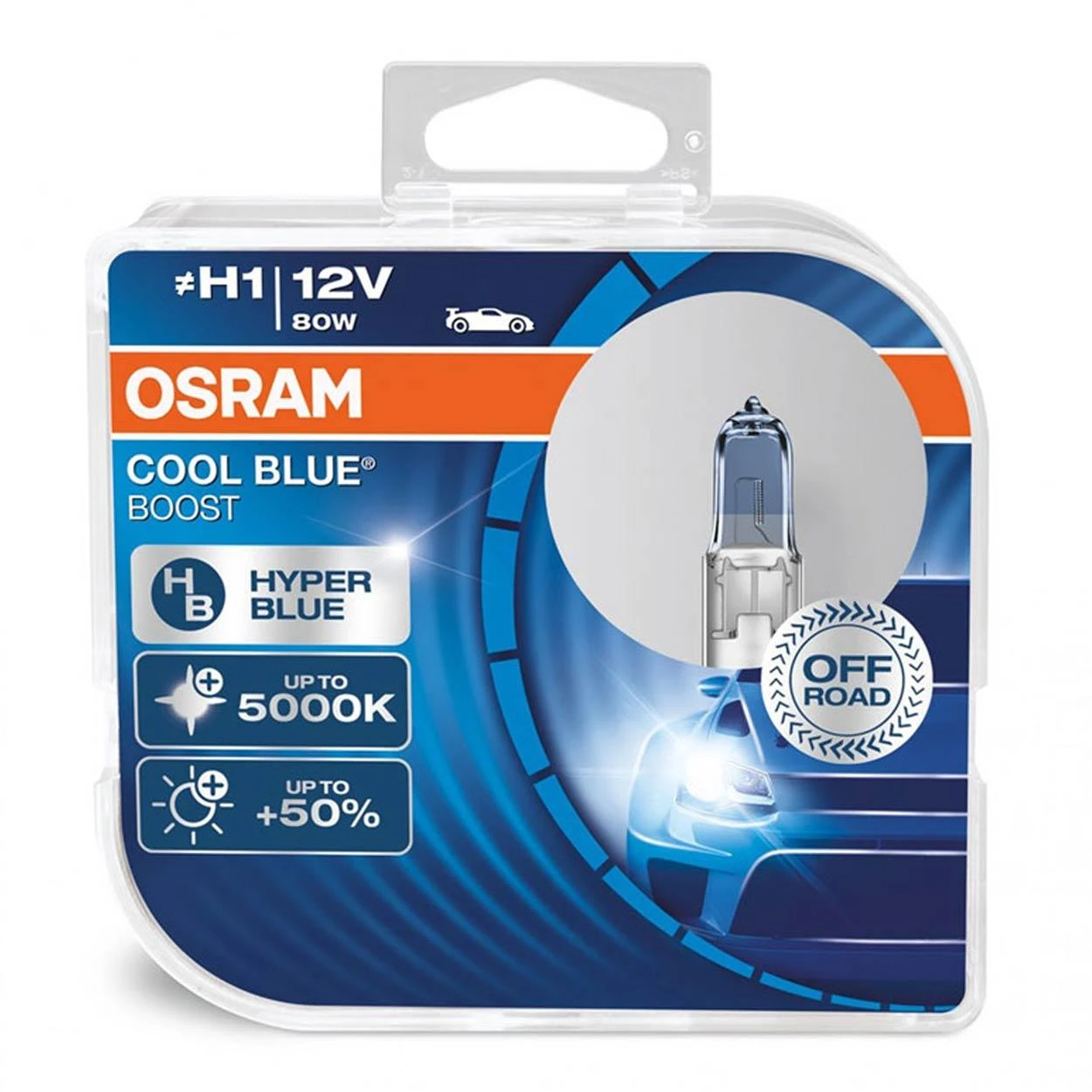 Osram H1 80W Cool Blue Boost lemputė pakuotėje