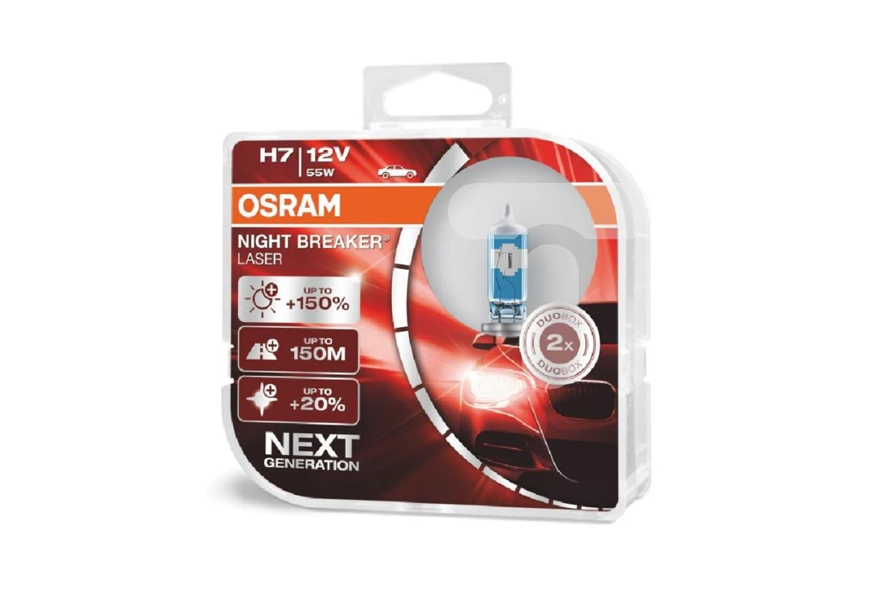 Osram Night Breaker Laser H7 lempučių pakuotė