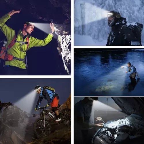 Trizand Galingas LED COB XPE prožektorius ant galvos