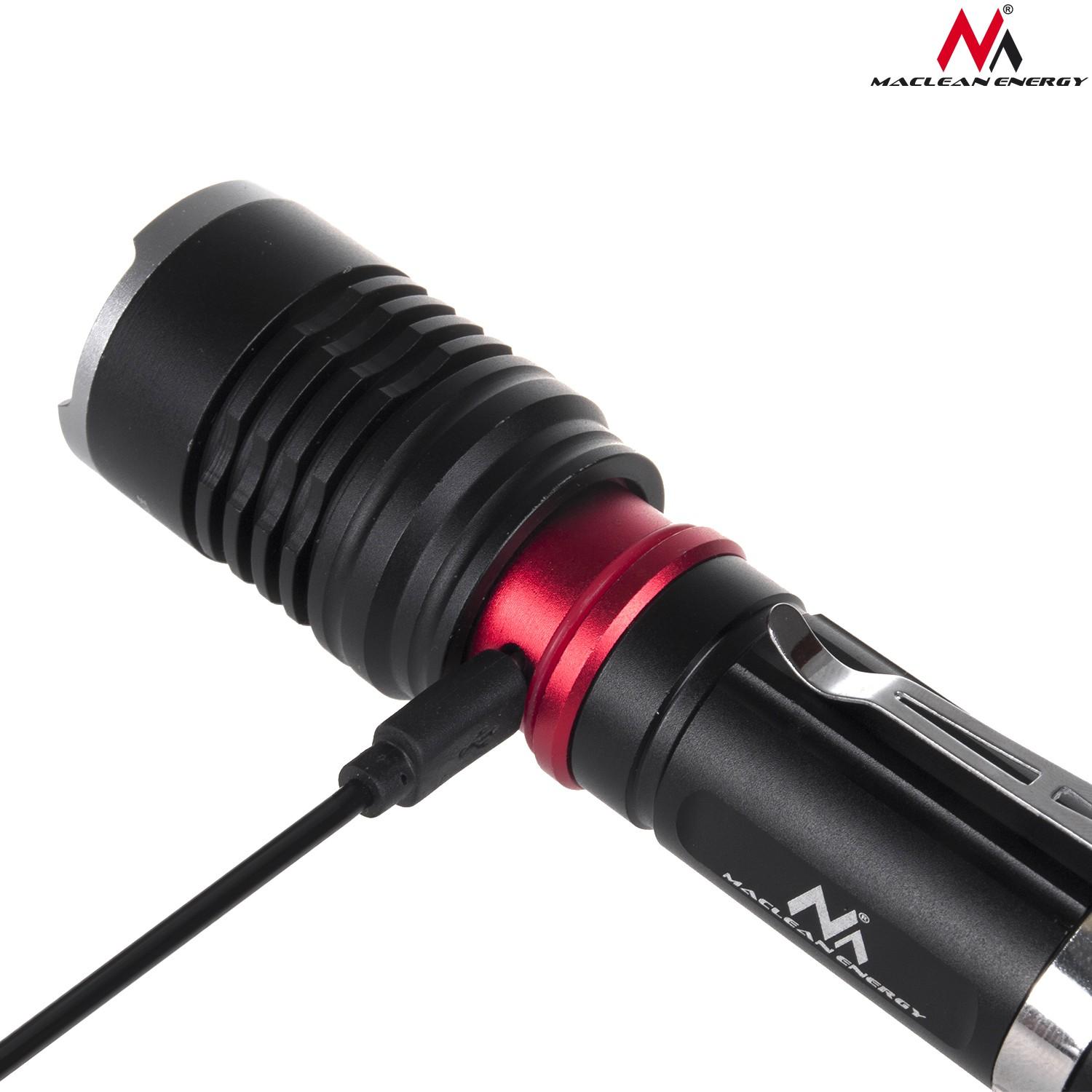 MACLEAN MCE220 Maclean MCE220 LED Cree 800 liumenų žibintuvėlis + įkroviklis + dviračio laikiklis