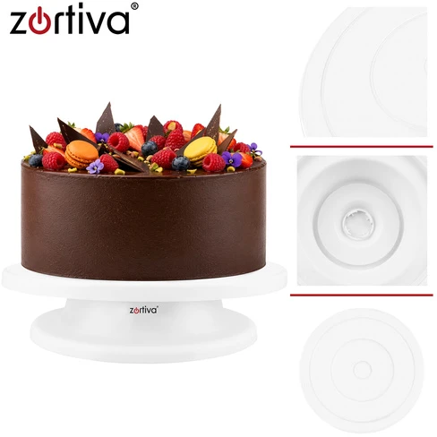 Zortiva Besisukantis torto stovas + 3 mentelės tortams dekoruoti