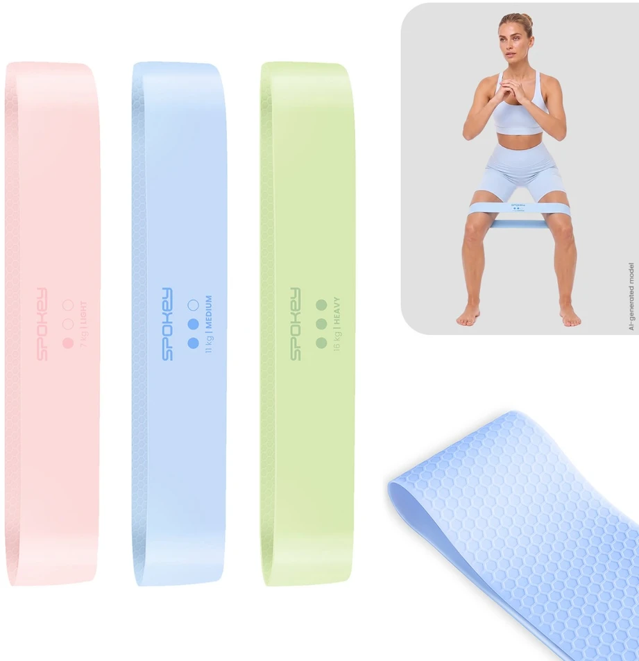 Spokey Trijų treniruočių gumų rinkinys su neslidžia struktūra JUICY SET (Trijų treniruočių gumų rinkinys su neslidžia struktūra Spokey JUICY SET)