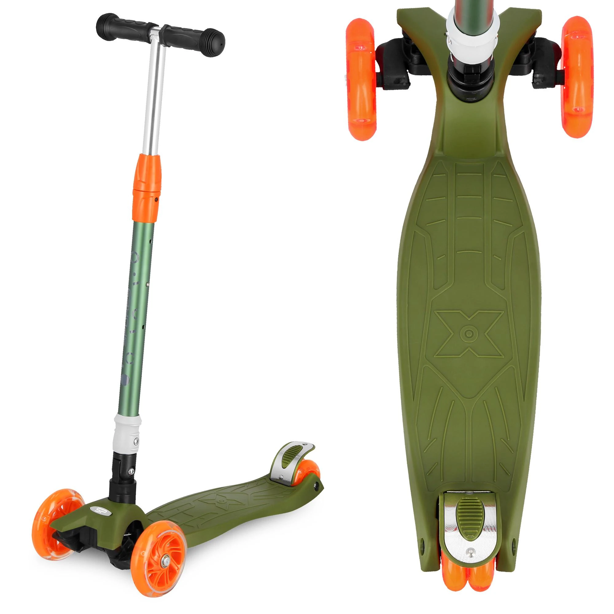 Balansinis paspirtukas Spokey Plier, žalias/oranžinis