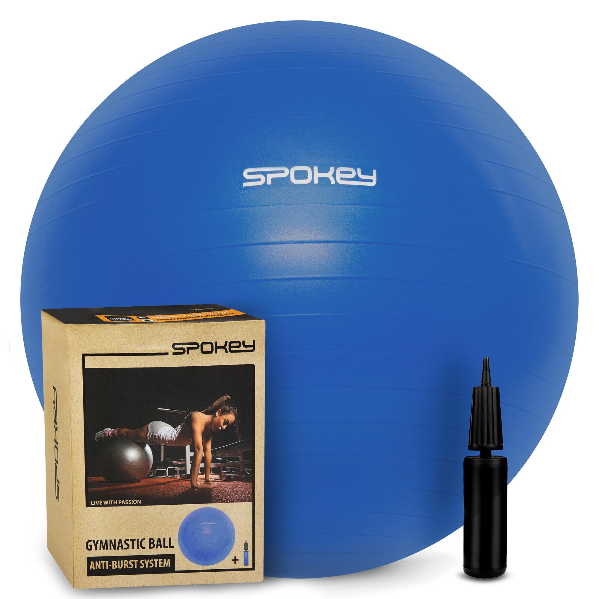 Spokey FITBALL III Gimnastikos kamuolys, Neslystantis, Apsaugos nuo sprogimo sistema, 65 cm, 300 kg, Mėlyna, PVC