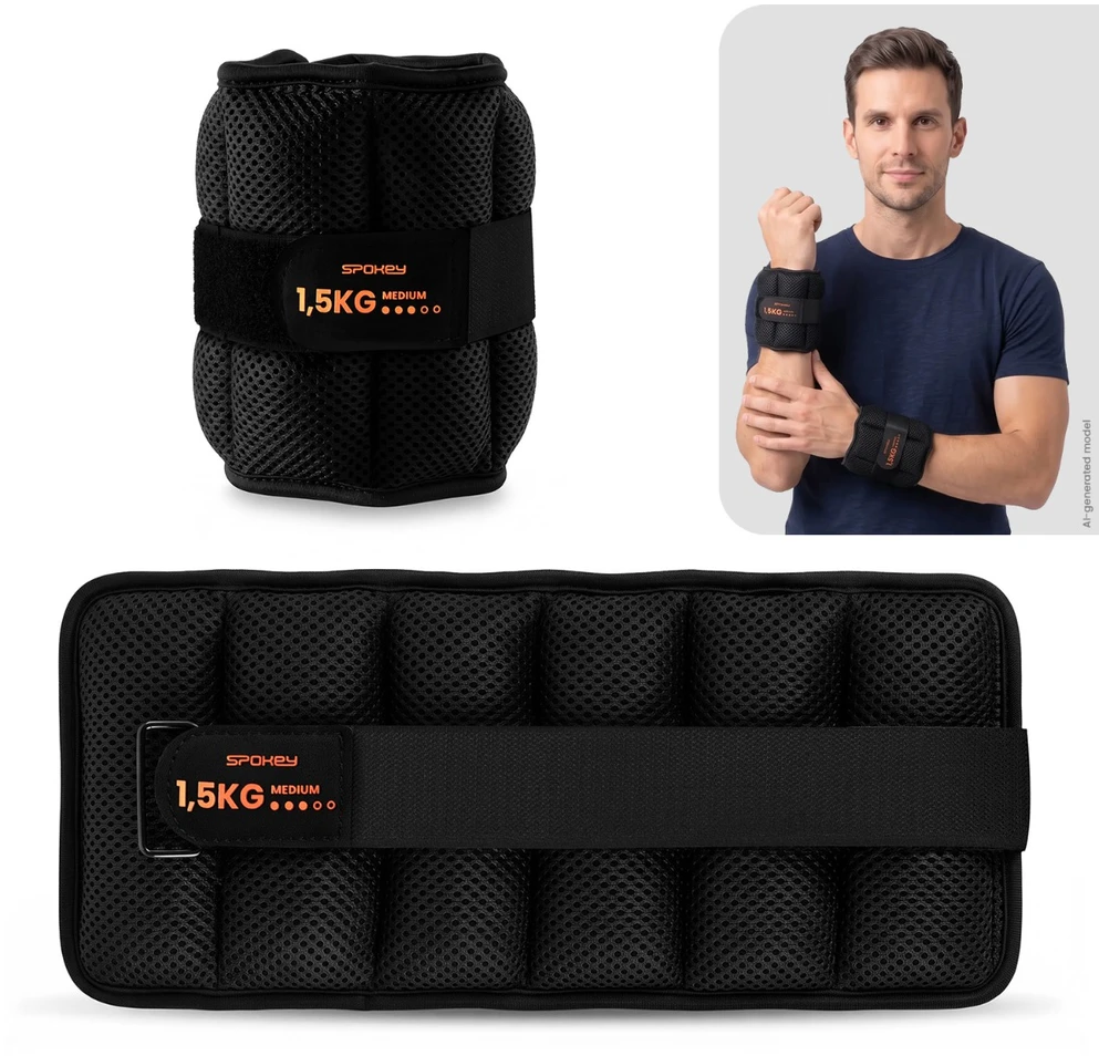 Spokey Rinkinys 2 obciążeń na nadgarstki lub kostki Active Form 1,5kg (Rinkinys 2 obciążeń na nadgarstki lub kostki Spokey ACTIVE FORM 1,5kg)