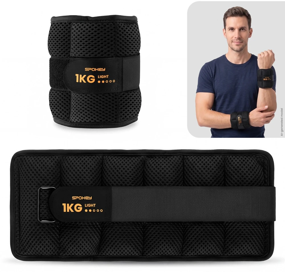 Spokey Rinkinys 2 obciążeń na nadgarstki lub kostki Spokey ACTIVE FORM 1kg
