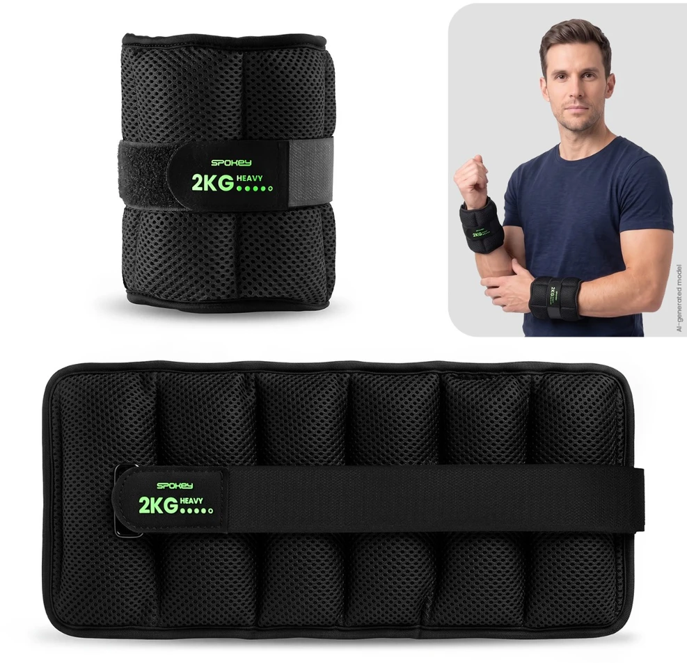 Spokey Rinkinys 2 obciążeń na nadgarstki lub kostki ACTIVE FORM 2kg (Rinkinys 2 obciążeń na nadgarstki lub kostki Spokey ACTIVE FORM 2kg)