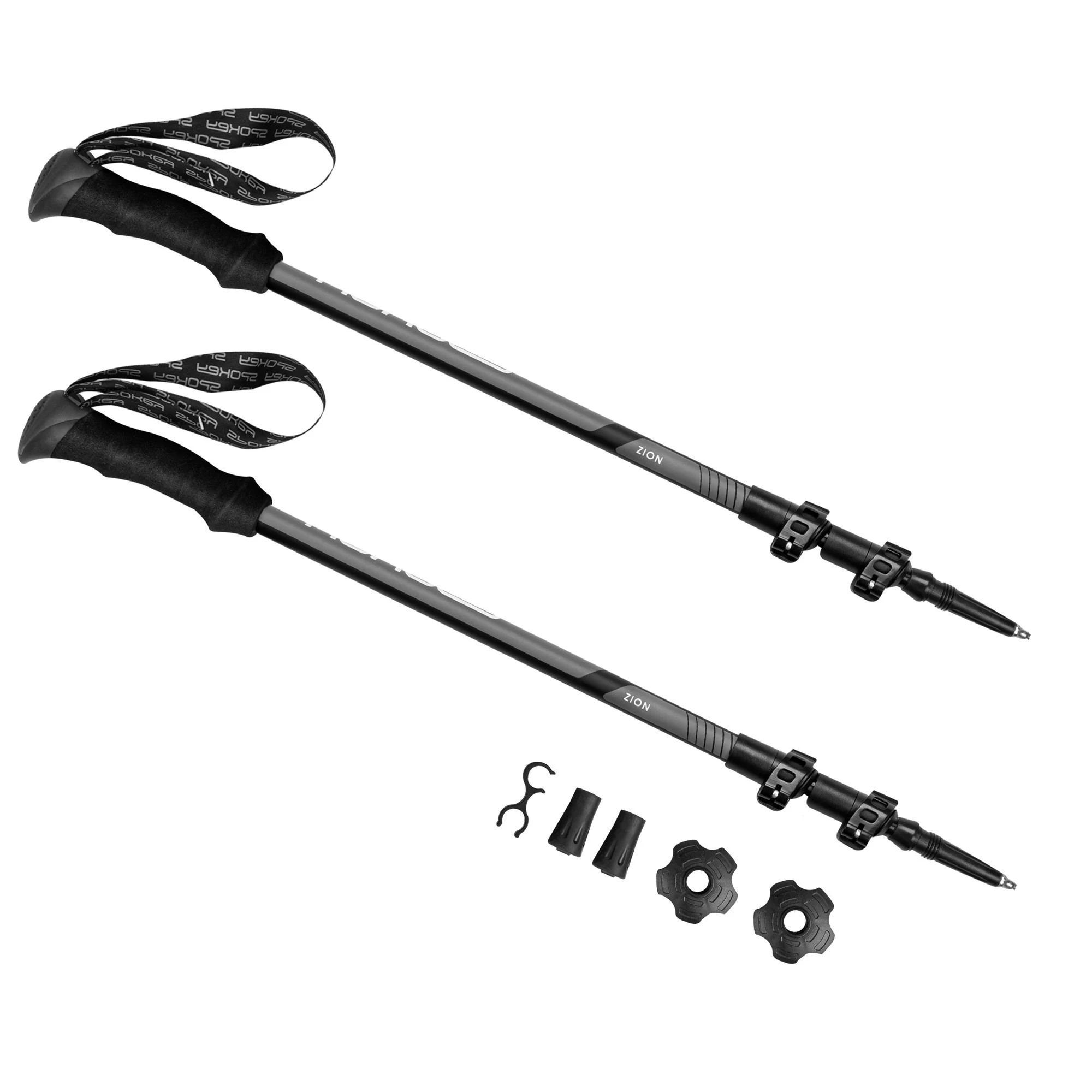 Trekingo lazdos Spokey Zion 929460, pilka/juoda