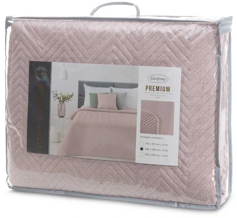Eurofirany Euro užuolaidos CHON/LIN/3/ROŽINĖ 220X240 ROŽINĖ Lovatiesė