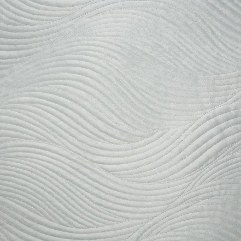 Eurofirany RIA5 Aksominė lovatiesė, dygsniuota tradiciniu siuvimo būdu su banguotu raštu, 170X210 cm, spalva: balta Lovatiesė