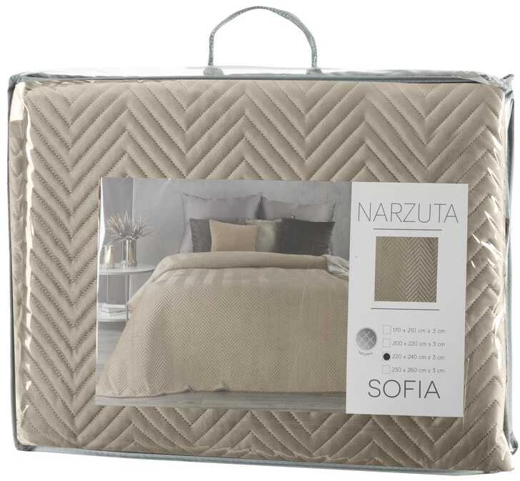 Eurofirany CHON / SOFIA / BEIGE 170X210 BEIGE Lovatiesė Lovatiesė