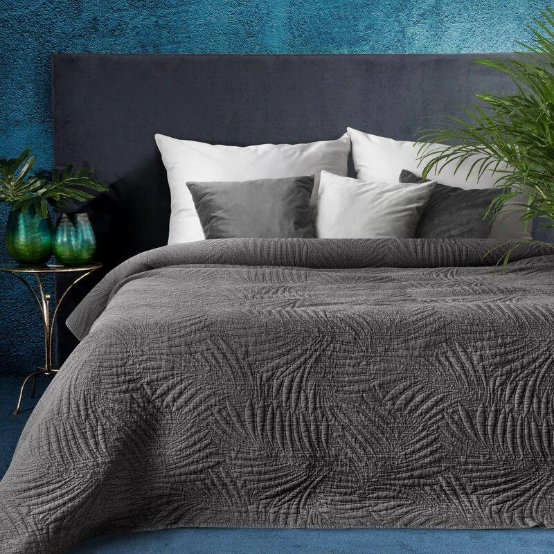 Eurofirany Premium STONE/1 Stonewashed audinio lovatiesė, dygsniuota karšto spaudimo būdu (hot press), 170X210 cm, spalva: plieno