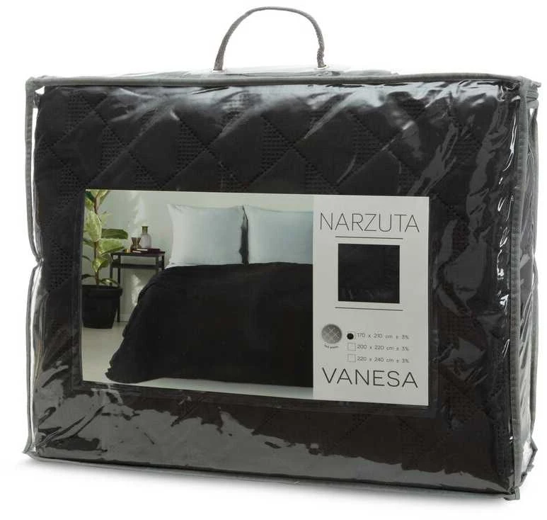 Narzuta Vanesa 220x240 juoda su falbanką Eurofirany Lovatiesė