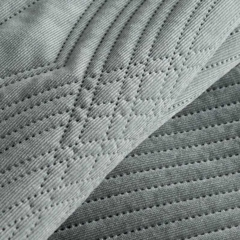 Eurofirany Aksominis geometrinis užtiesalas dvigulėms lovoms, 220x240 cm, dekoratyvinė lovatiesė, sidabrinio rašto lovos uždangalas, minkštas pledas Lovatiesė